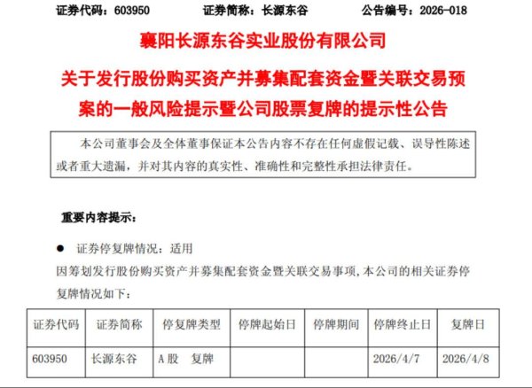 这家公司宣布重大资产重组！今天复牌！