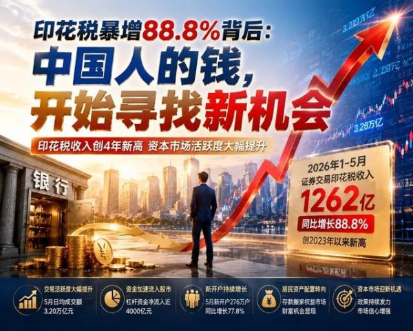 印花税单月暴涨145.9%，居民存款搬家入市，暗藏什么信号？